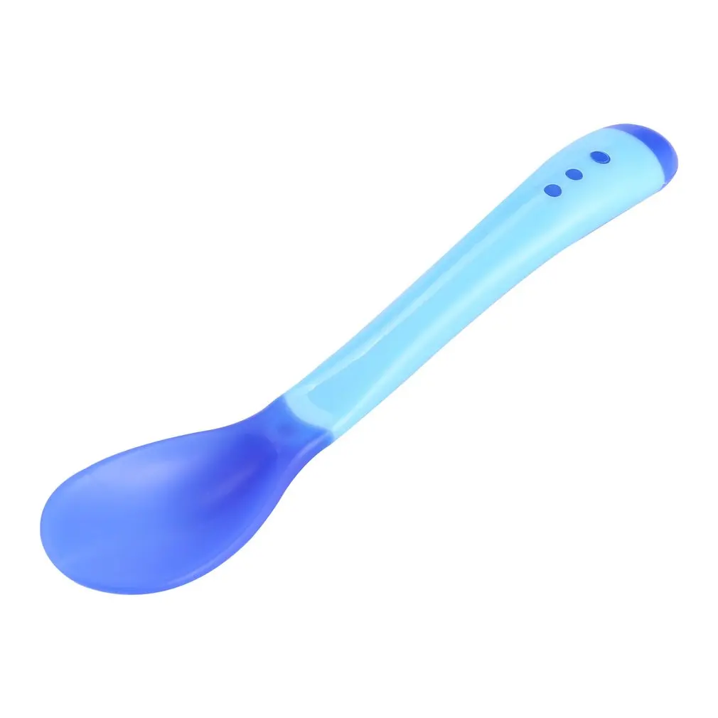 

1Pcs / Set Safety Temperature Sensing Spoon Baby Cutlery Food Spoon Kids Cookware Silicone Paste For Baby Care
