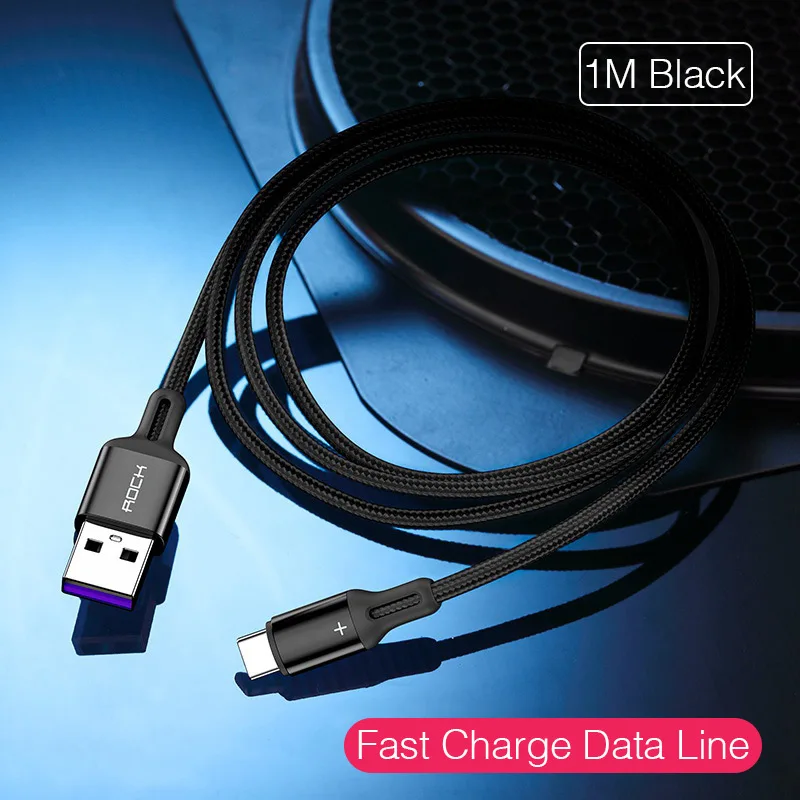 Rock 5A usb type C кабель для Xiaomi Redmi Note 8 Pro Быстрая зарядка дата Шнур зарядное устройство для samsung huawei Oneplus 7 Pro Кабель