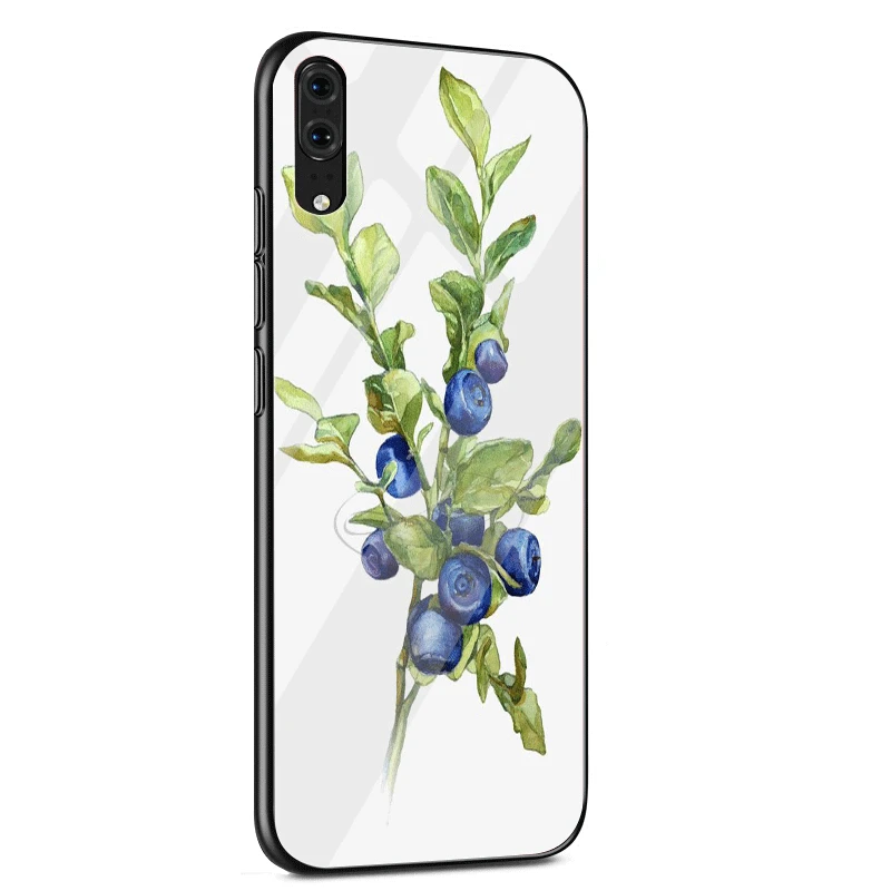 Чехол для телефона стекло для huawei P30 P20 P10 Honor 10 8X Y6 Y9 mate 20 Lite Pro P Smart Cover Blueberry