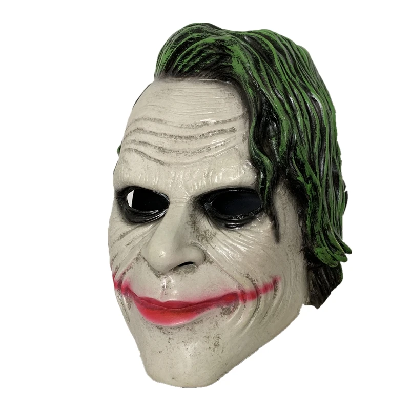 Джокер клоун маска косплей реквизит ужас страшные зеленые волосы парик Хэллоуин костюм