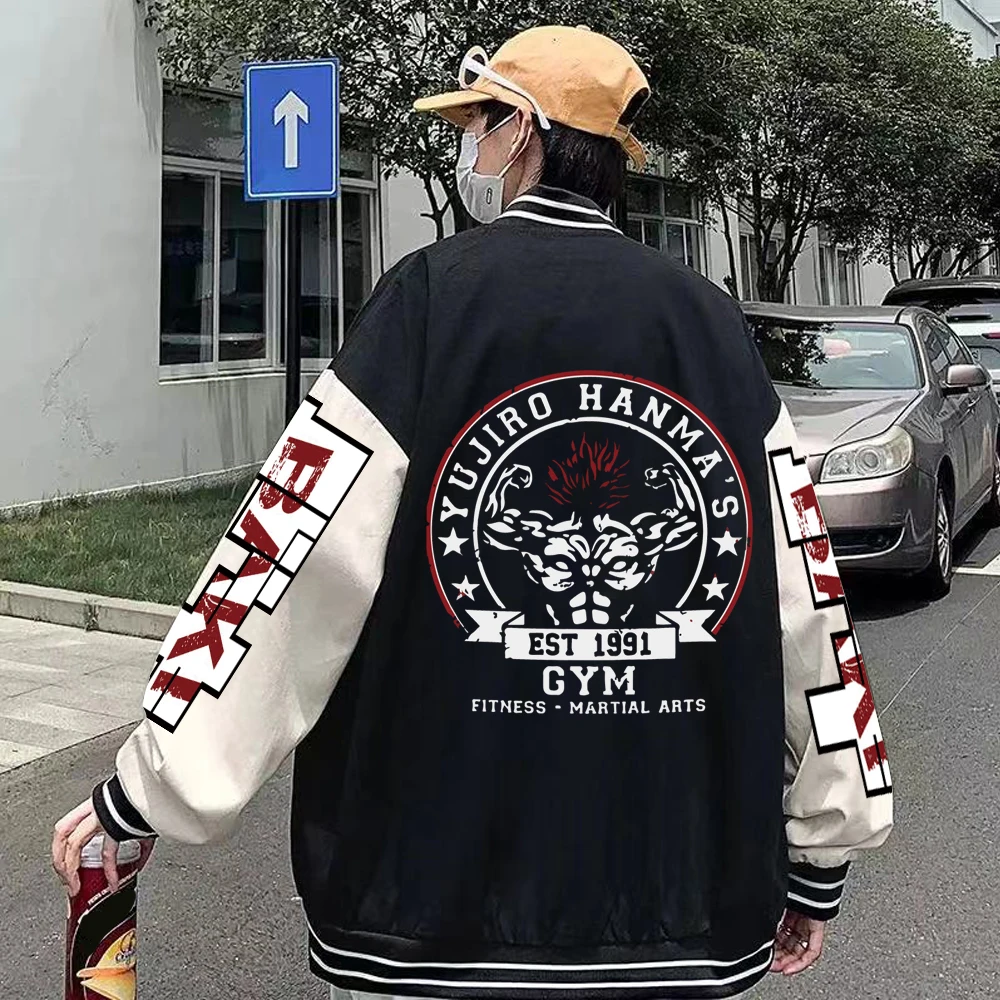 Hot Anime Baki The Grappler Cosplay Hoodie Hanma Hip Hop Jacket for Men | Мужская одежда