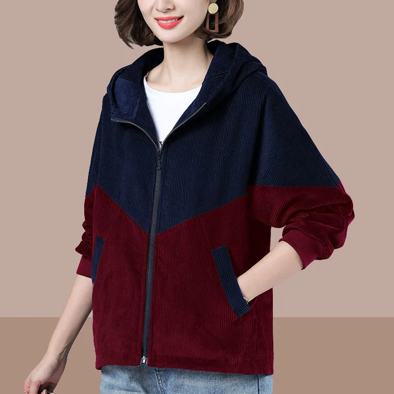 2021 Spring Autumn Coat Short Jacket Women Corduroy Loose New Ladies Jackets Large Size 4XL Outerwear Casual Outwear Tops