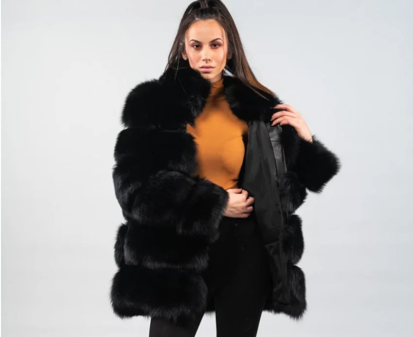 Лидер продаж lastest дизайн натуральный цвет Стильный Instarfashion натуральный Лисий мех пальто с капюшоном верхняя одежда