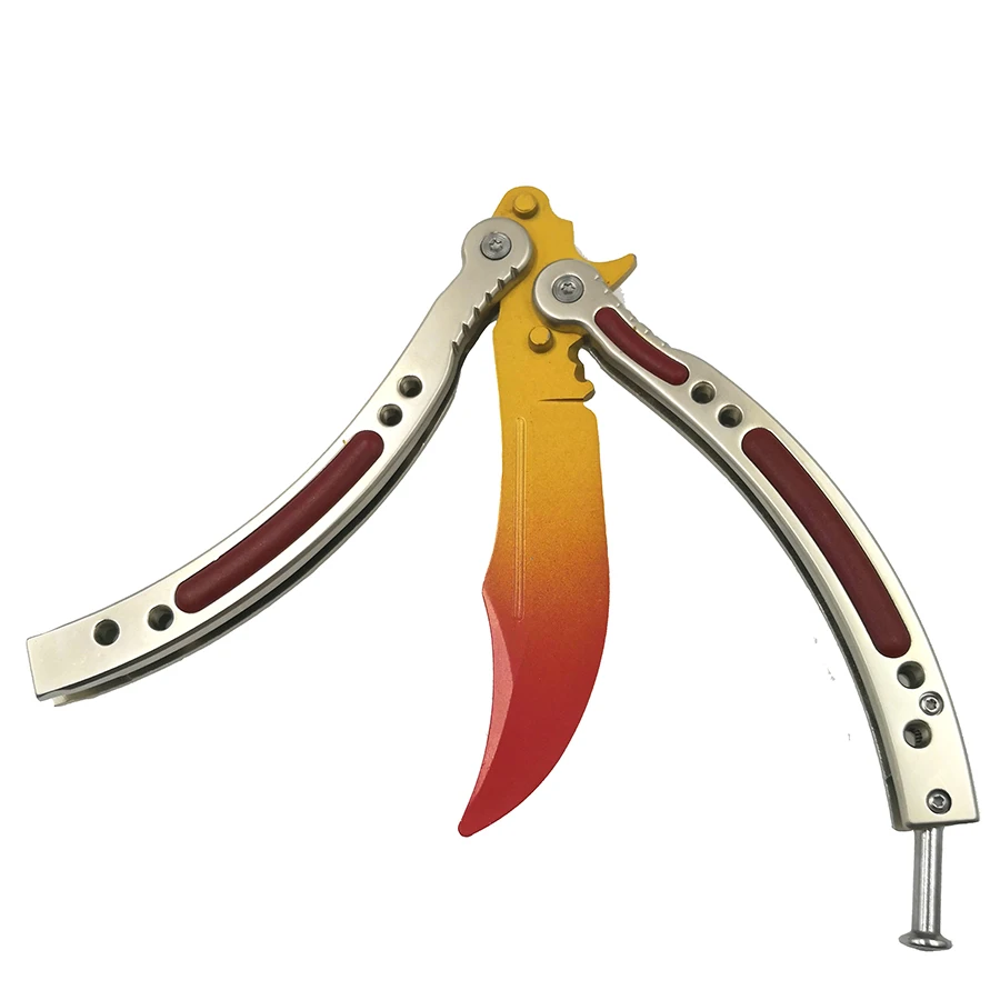 CS GO бабочка в ноже бабочка тренировочный нож из нержавеющей стали Karambit складной нож Лезвие подарок+ отвертка много стилей