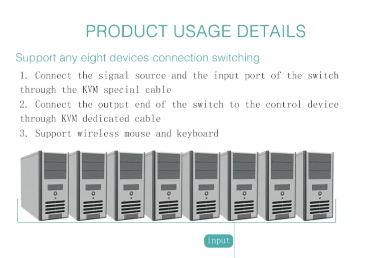 8 портов VGA переключатель USB KVM переключатель мануал Tastendruck VGA USB проводной пульт дистанционного управления verljngerung коммутатор 1U ConsoleFJ-810UK
