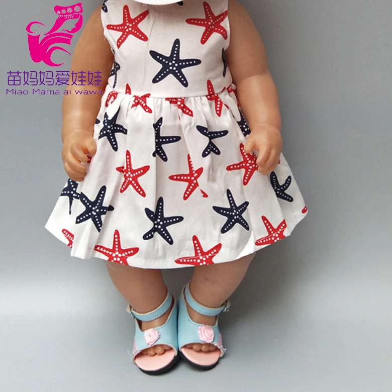 Платье для куклы, подходит для 43 см, Детская кукла Reborn, Одежда для младенцев и 18 дюймов, Одежда для куклы для девочек