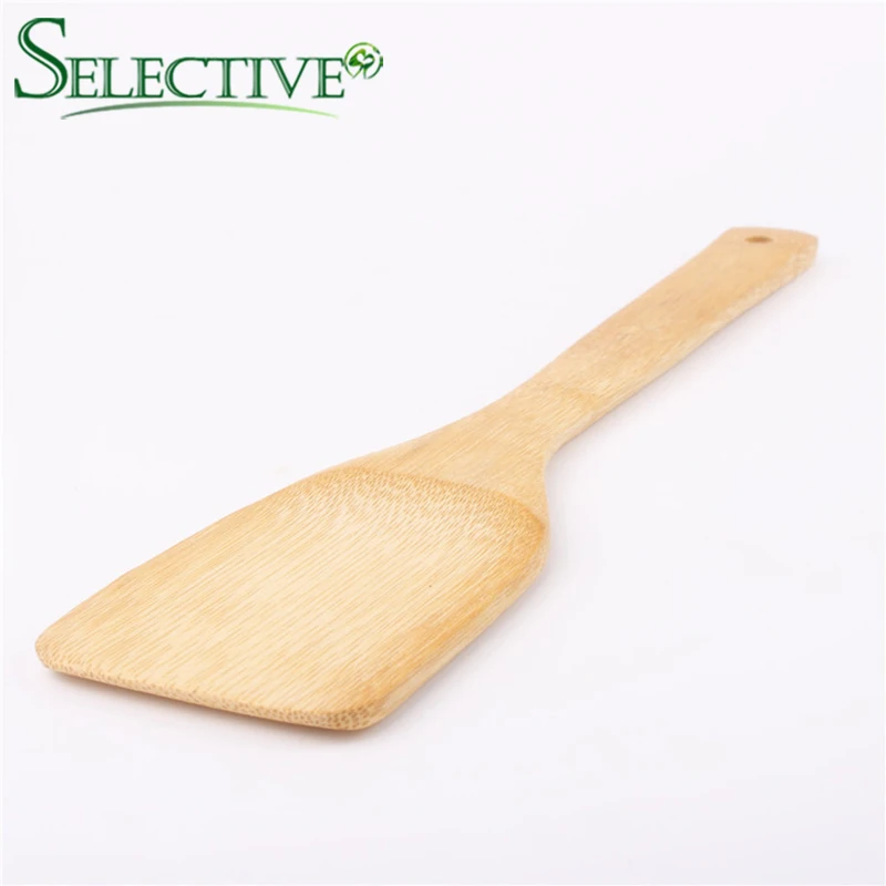 1 шт. натуральное здоровье бамбуковая лопатка ложка посуда кухонная шлицевая