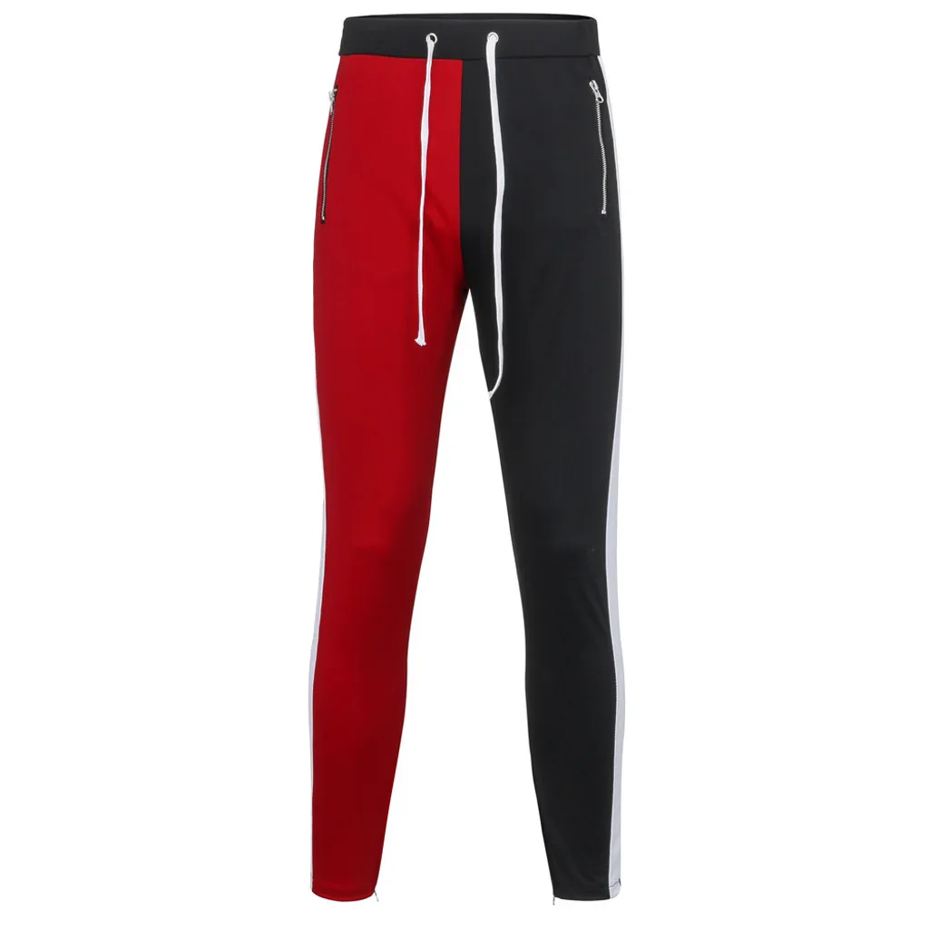 Pants Men New Autumn Winter Casual Sweatpants Colorblock stitching high-elastic Sport cargo pants men hip hop L0919