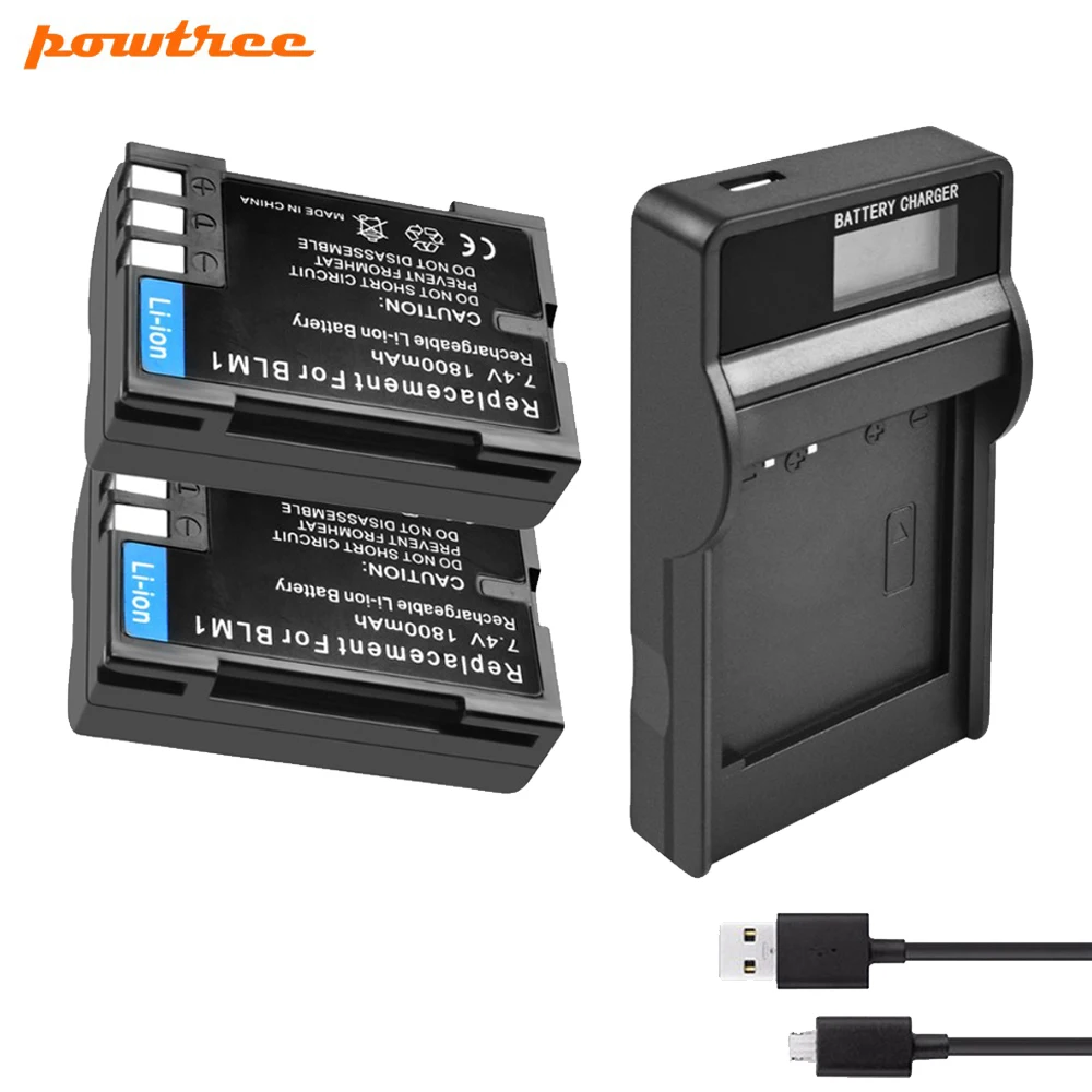 2 Battry Charger Powtree BLM-1 Li-Ion Батарея 7,2 V 1800 мА/ч+, ЖК-дисплей Батарея Зарядное устройство с светодиодный для цифровой камеры OLYMPUS BLM1 BLM-1 гранж пуловер высокого качества 1 E-3 E-500 E-30 E-510 E-330 - Цвет: 2 Battry Charger