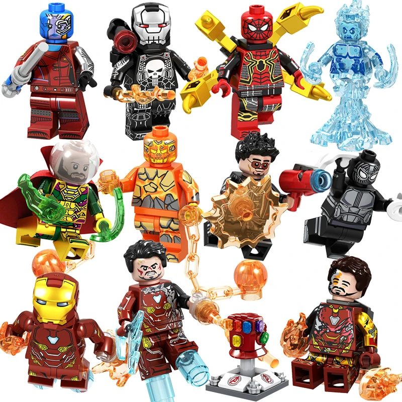 

2019 New Fit Legoings Marvel Super Heros Building Blocks 1pcs Legoinglys Iron Man Spiderman Mini Action Figures Bricks Toys Gift