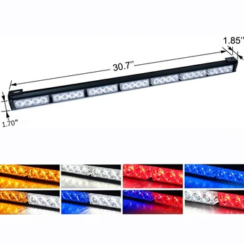

30.7" 28 LED Emergency Warning Light Bar Traffic Advisor Flash Strobe Amber Yellow 12V LED High Power Strobe Light Bar