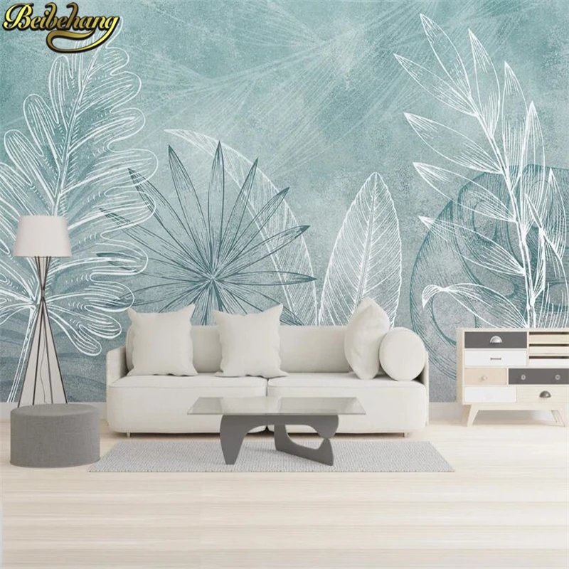 

beibehang custom Photo Wallpaper Modern Tropical Plant Leaves Flowers Birds Murals Living Room Bedroom Waterproof Wall Painting