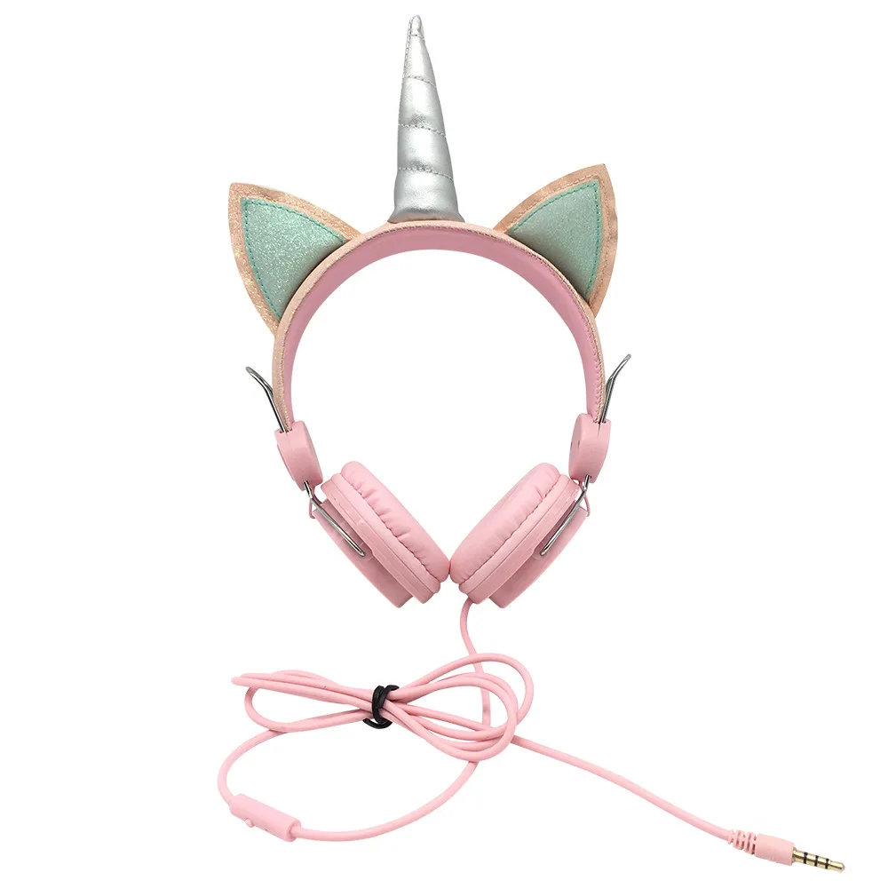 Cute Cartoon Unicorn Wired Headphones Girl Computer Mobile Phone Headset Gamer Kids Gift Music Stereo Earphone