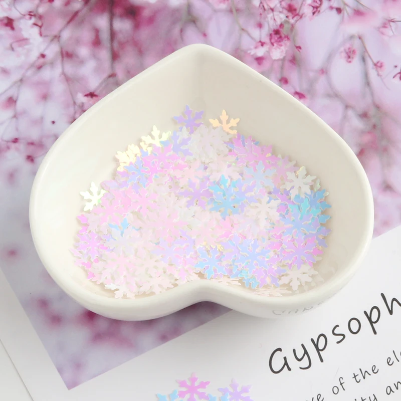 Ультратонкие Блестки для ногтей блестящие хлопья 5 мм в форме снежинки свободные