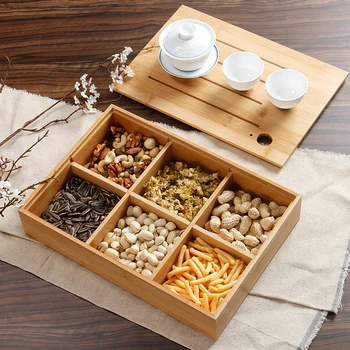

Dry Fruits Box Mesh Division Bamboo Candy Disc Originality Bring Cover Fruits Tray Snacks Accept Box Put Melon Seed Nut Disc