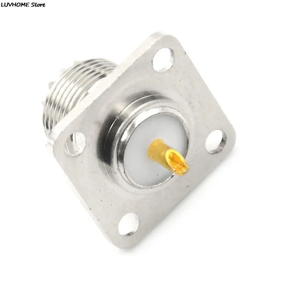 Female UHF Panel Connector SO-239 Female Jack Square Solder Cup Shape Coax Connector For Radio cable connector coaxial connector rf connector coaxial cable connector