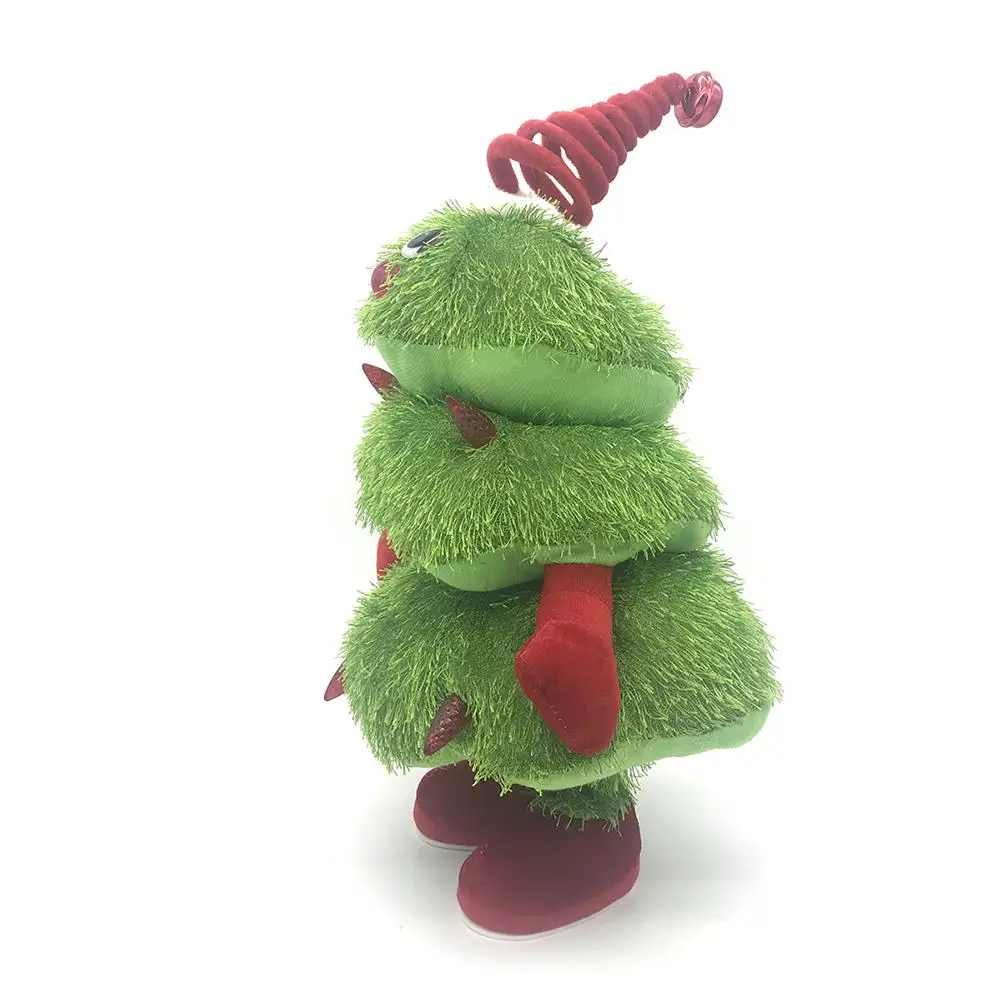 Рождественская электрическая игрушка плюшевая Поющая Танцующая светящаяся кукла Рождественская елка украшение Рождественское украшение