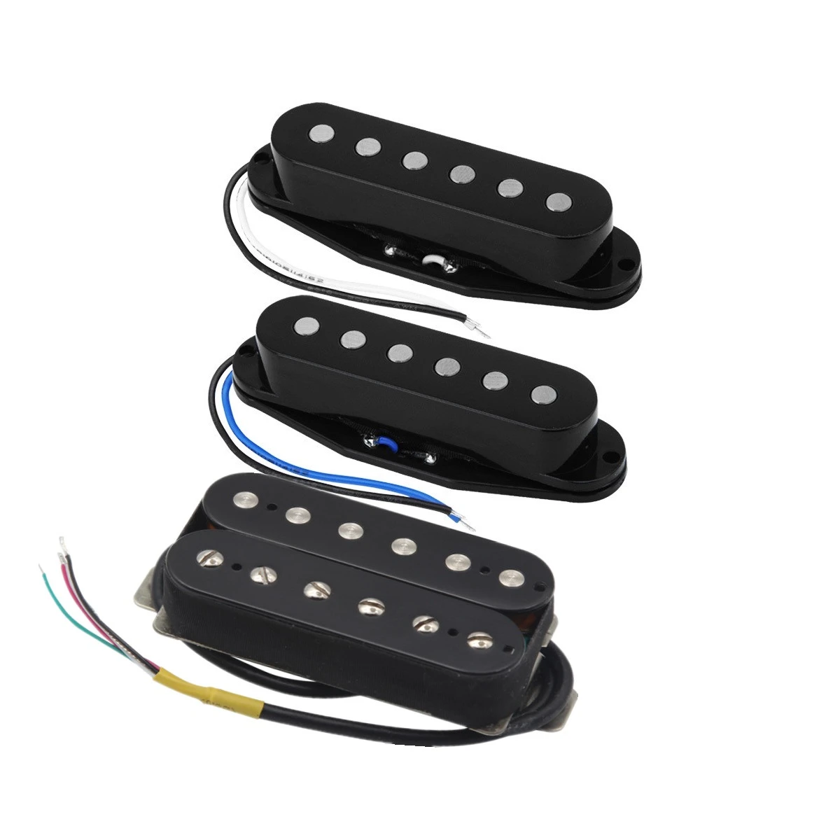 FLEOR Black SSH Set Alnico 5 Humbucker Pickup & Single Coil Pickups HSS