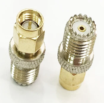 

10pcs Gold SMA Plug Male to Mini UHF Female RF Straight Coaxial Cable Adapter Connector