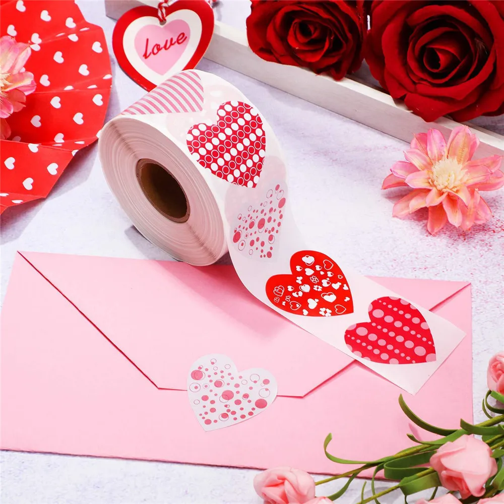 

Love Heart Shaped Label Sticker Scrapbooking Package Gift Packaging Seal Labels Birthday Party Supply Stationery