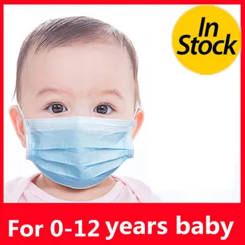 

For Kids Disposable Face Mouth Mask 3 Layer Respirator Boys Girls Non-Woven-masks Kids Anti Pollution baby Masks 10/50pcs