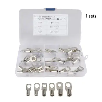 

36pcs Bolt Hole Tinned Copper Cable Lugs Battery Terminals Set Low Voltage Connector Wire Terminals Connector Suit