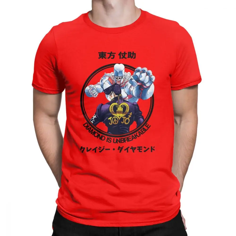 Josuke Higashikata футболка Jojos невероятное приключение Новинка мужские Футболки подарком для друзей и близких хлопковые футболки - Цвет: Красный