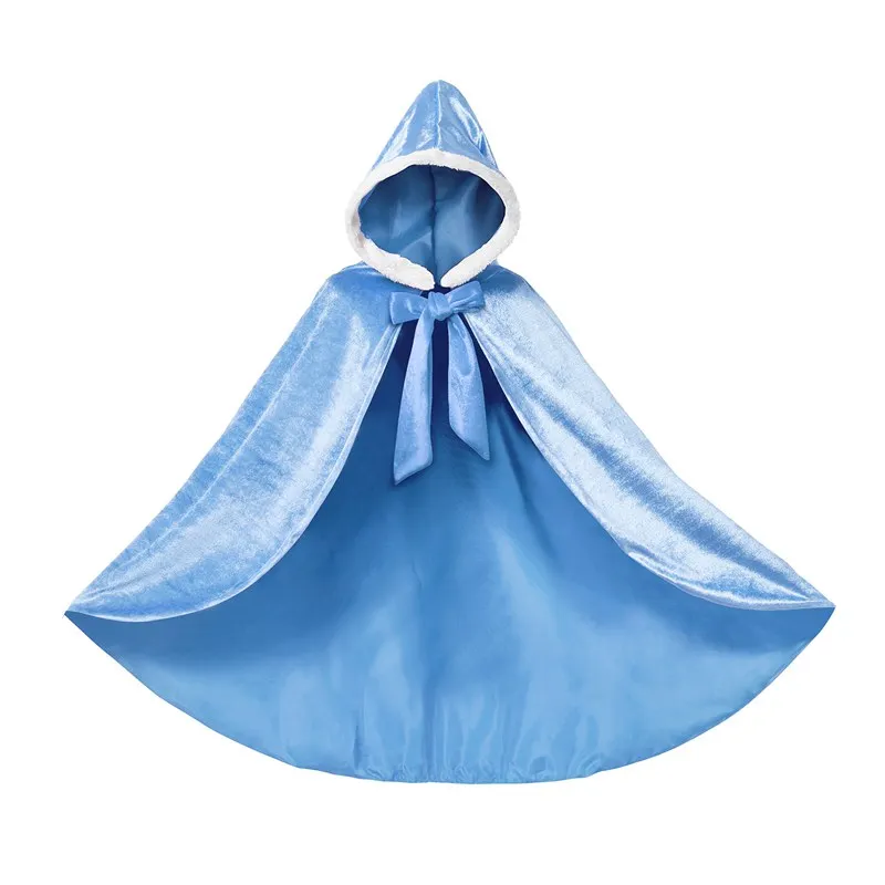 VOGUEON для девочек; Новинка в стиле Анны и Эльзы 2 Ночная рубашка с длинными рукавами и Снежная Королева Хэллоуин Наряжаться костюм принцессы карнавальный костюм вечеринка ночная рубашка - Цвет: Blue Cloak