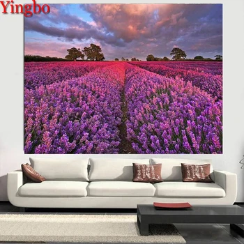 

Diamond Painting Cross Stitch kit Full Square round drill Lavender sunset garden the scenery Diamond Mosaic Diamond Embroidery