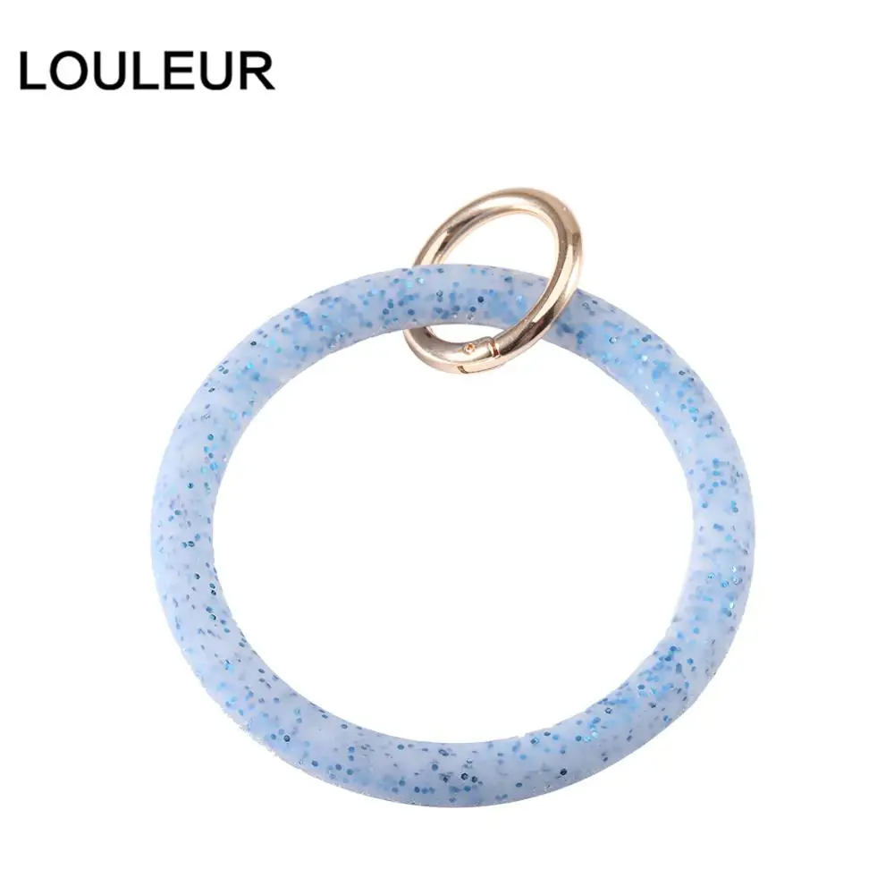 light blue B Модный браслет из силикагеля, брелок для женщин, подарки, модный простой круглый браслет, брелок, унисекс, ювелирное изделие - Цвет: light blue B