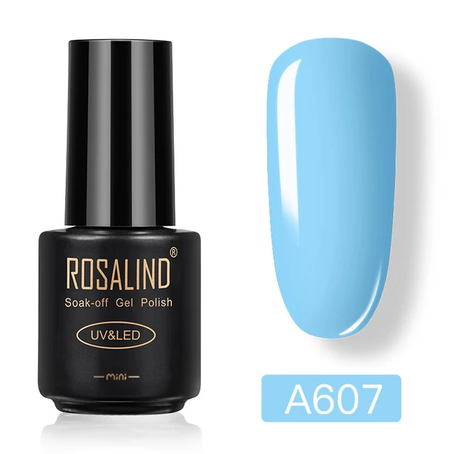 ROSALIND Nail Gel Polish Neon Luminous Hybrid Varnish Manicure Semi Permanent UV Gel Nail Art Base Top Coat Gel Nail Polish New A607