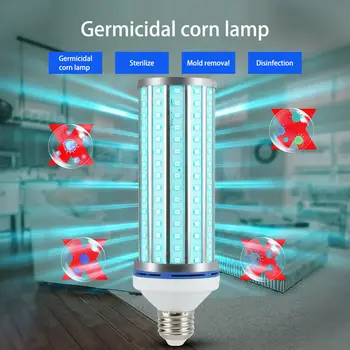 

60W UV Germicidal Light LED UVC Light Bulb Room E27 /26 Lamp Remote Control Timing Killing 99% Air Mite Bacteria 110V 220V