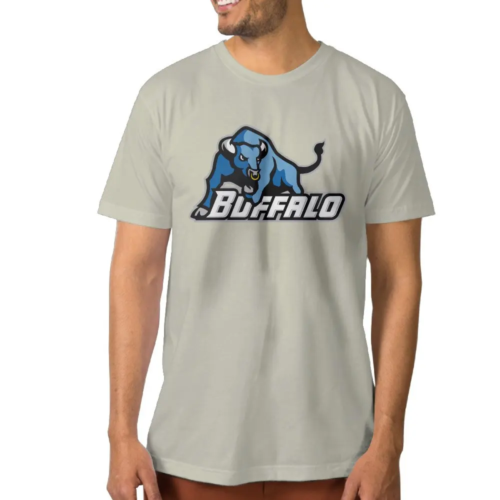 

^GinaR^ Men's University at Logo Buffalo New Design T-Shirt Natural