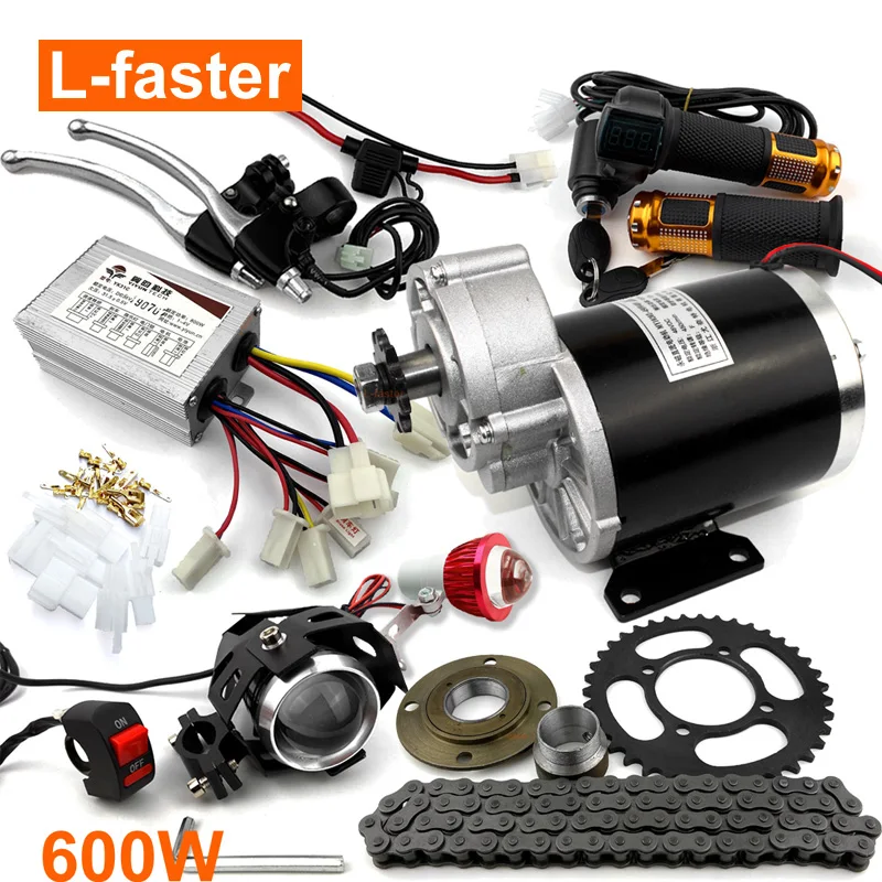 36V48V 600W Electric Tricycle Conversion Kit With Geared Motor And