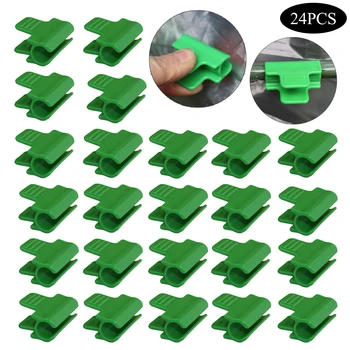 

24Pcs Pipe Greenhouse Shed Film Row Cover Shading Netting Tunnel Hoop Clips Clamps for Outer Diameter 11mm Plant Stakes