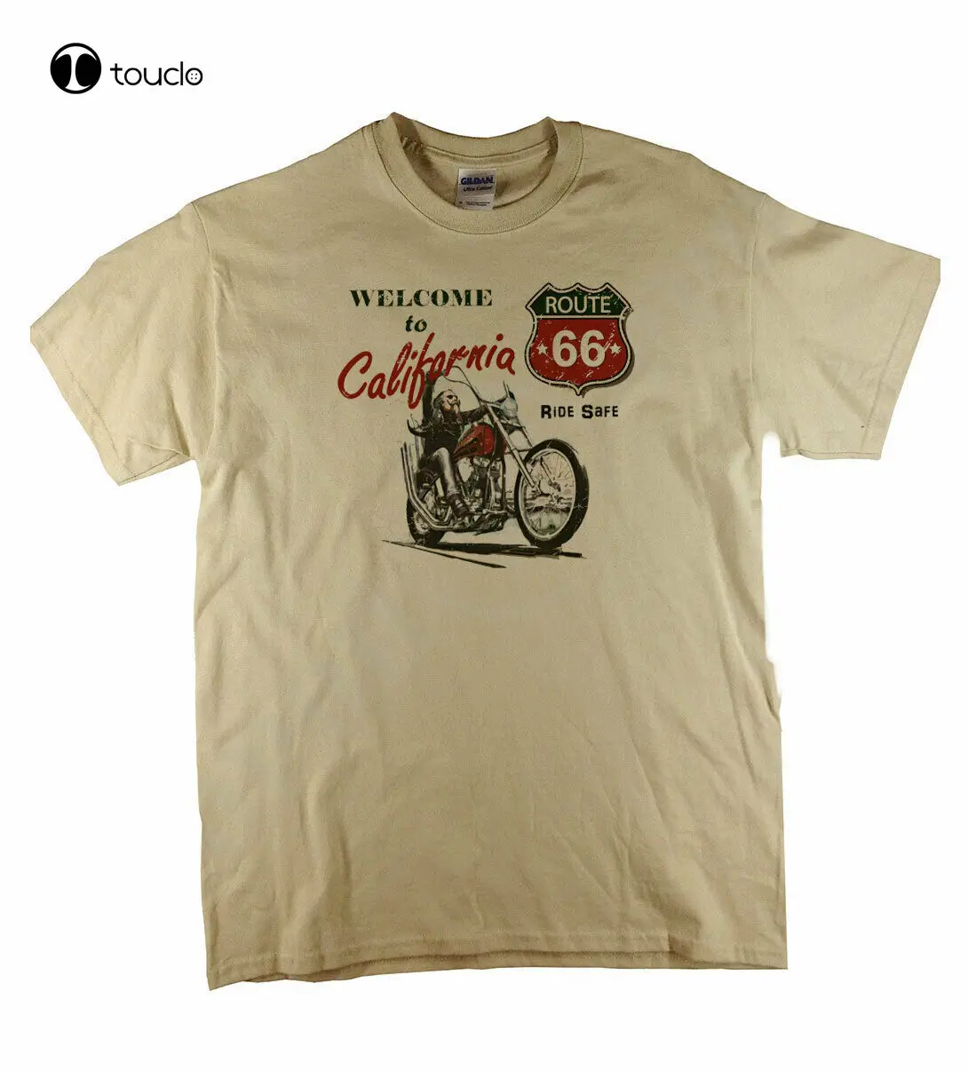 

Футболка мужская с изображением чоппера, Классическая рубашка с гоночным принтом чоппера, в стиле ретро, California Route 66