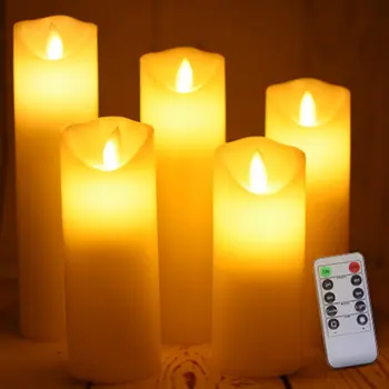 

5pcs LED Candle Lamp Multicolor Color Simulation Flameless Tea Light Wedding Home Birthday Party Decoration Cake Candles