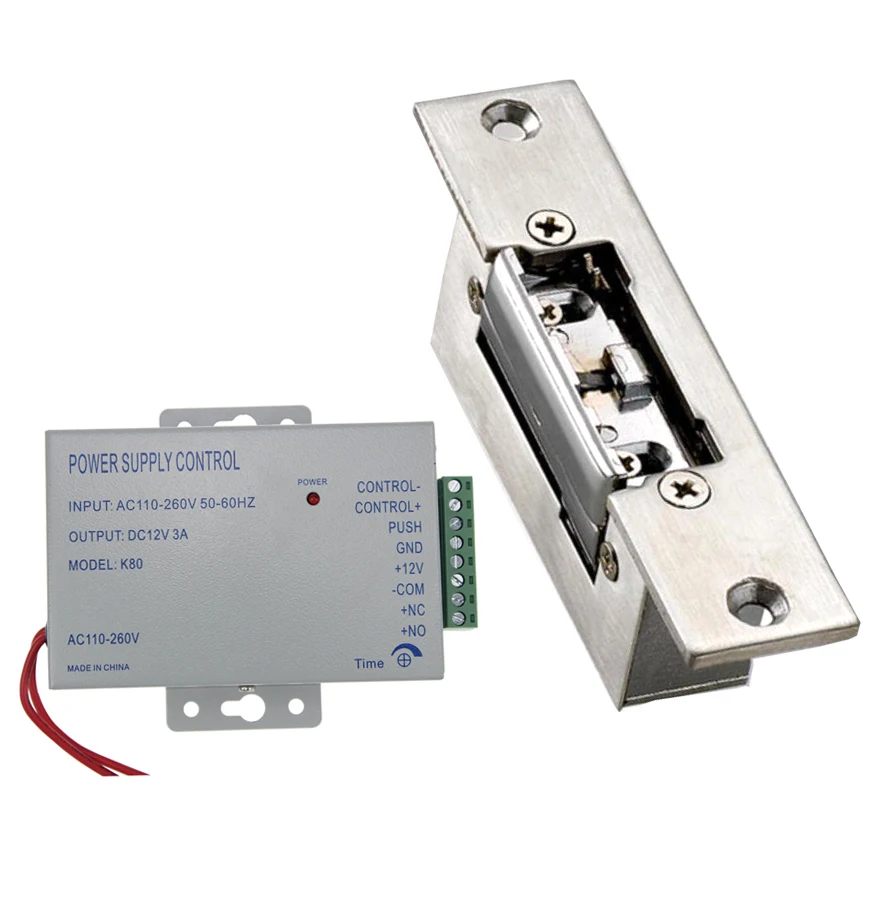 BEST QUALITY  Electric Strike Lock Narrow Type Electric Door Lock with Power Supply Control for different Door NC