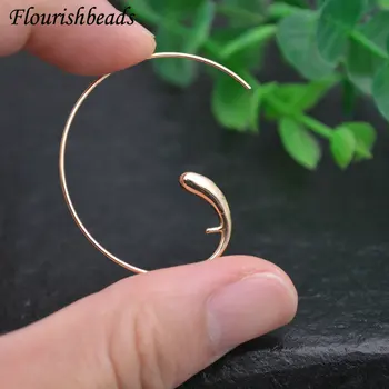 

Real Gold Plated Bent Ear Hoops Anti-rust Hoops Earrings Chic Dangle Earrings Hooks for DIY Jewelry Making Supplies