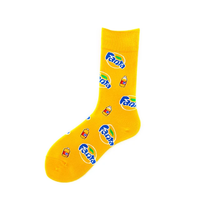 Funny Cotton Socks Women Tube Happy Sock Tide Cotton Long Snacks Fruit Food Avocado Socks High Tube Socks Drink socks
