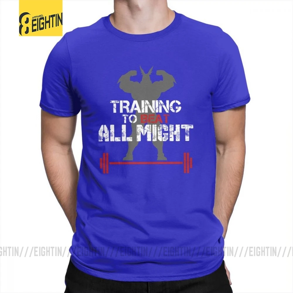 My Hero Academy тренировочный To Beat All Might мужские футболки плюс классические футболки из очищенного хлопка классические футболки с коротким рукавом Новинка - Цвет: Синий