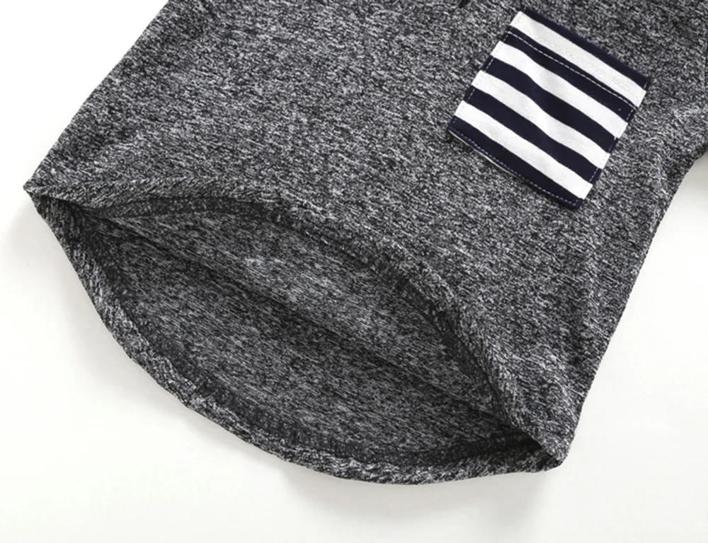Полосатая толстовка с капюшоном и карманом для маленьких мальчиков; Толстовка пуловер Топы; повседневная одежда; ; Прямая поставка;