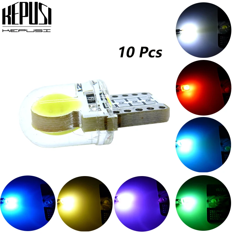 

10x LED W5W T10 194 168 W5W COB 8SMD Led Light Bulbs Parking Bulb Auto Wedge Clearance Lamp Silica License Plate Light