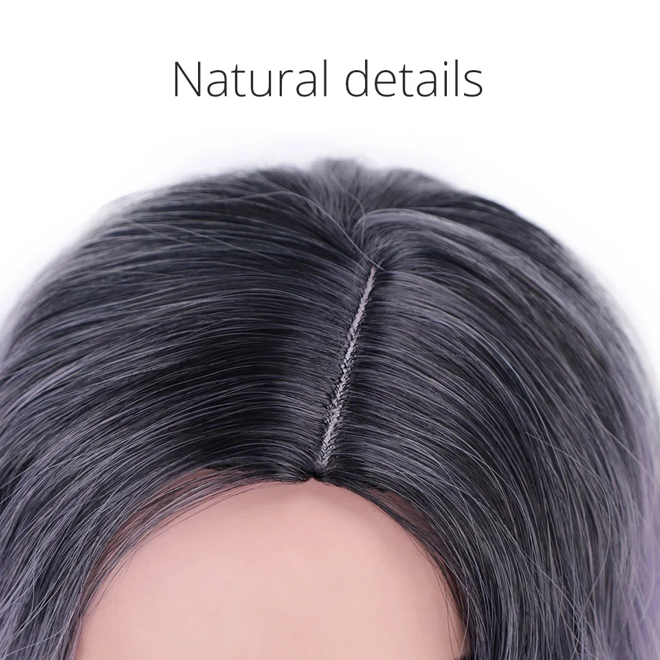AISI BEAUTY Ombre фиолетовый короткий парик 14 дюймов волна воды синтетические парики для женщин розовый блонд седой милый Косплей Женский накладные волосы
