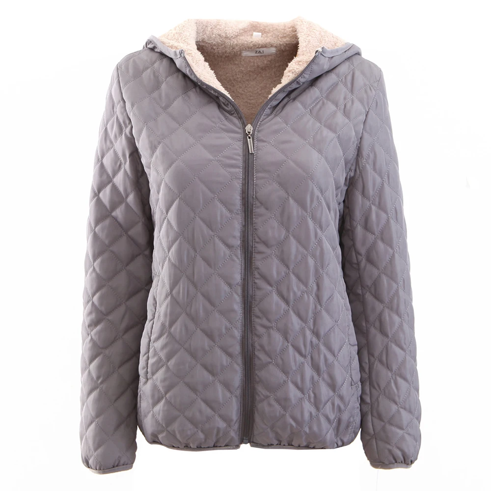 Dark gray 2 MoneRffi, зимнее женское хлопковое пальто, пальто, куртки, повседневное, на молнии, стоячий воротник, однотонная короткая верхняя одежда, женские парки, Mujer - Цвет: Dark gray 2