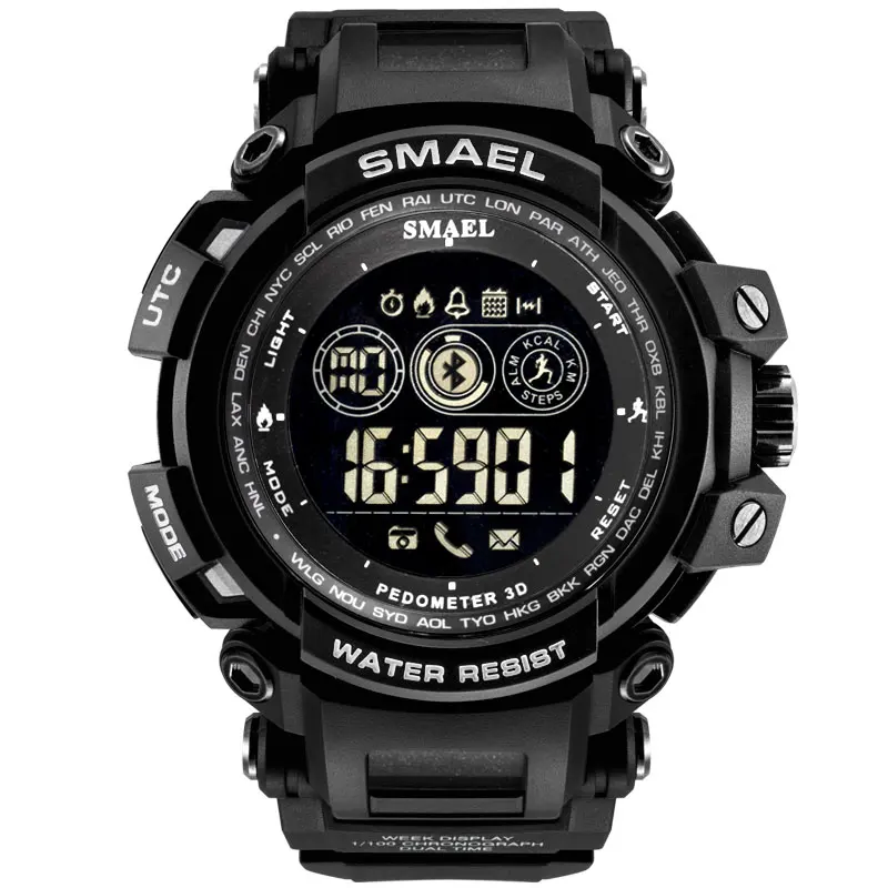 Цифровые часы, водонепроницаемые SMAEL часы, мужские спортивные часы, мужские военные часы, цифровой светодиодный 8018, умные часы с Bluetooth