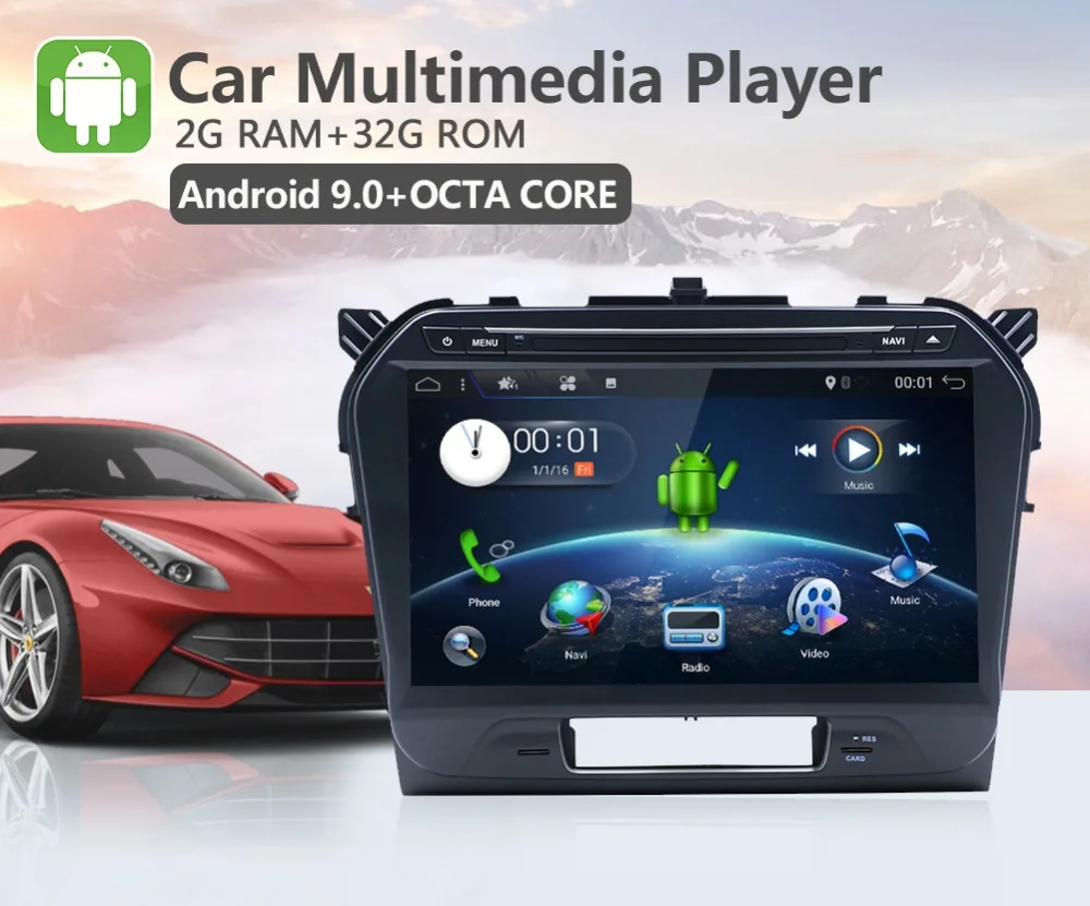 Восьмиядерный Android автомобильный DVD мультимедийный плеер 2G 32G для Suzuki Vitara gps навигация Радио BT wifi карта