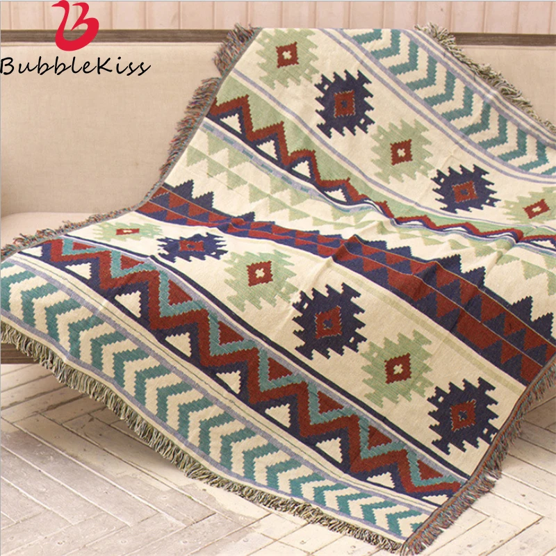 Bubble Kiss Blankets for Beds European Style Four Season Diamond Pattern Blanket Sofa Soft Travel Flannel Plush Plaid | Дом и сад