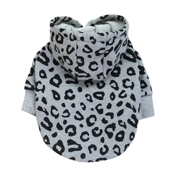 Dog Leopard Hooded Sweatshirt with Hat Dogs Clothes Lightweight Puppy Hoodie for Small Dog Cat Doggy Hoody Outfits Cat Apparel 4
