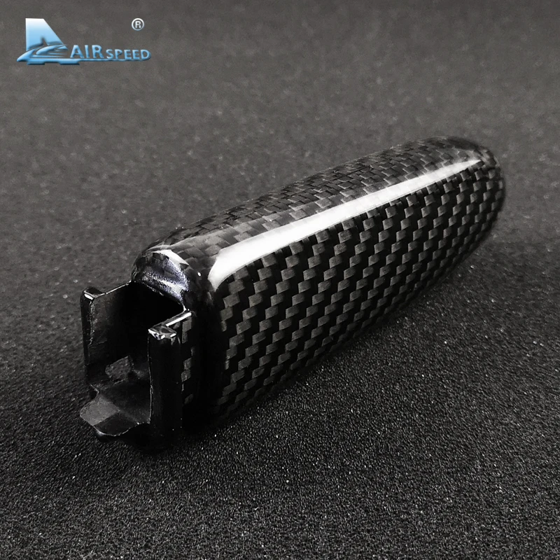 Cena Airspeed z prawdziwego włókna węglowego samochód wymienić uchwyty hamulca ręcznego pokrowiec na Forda Mustang 2015 2016 2017 2018 2019 akcesoria wykończenia wnętrz
